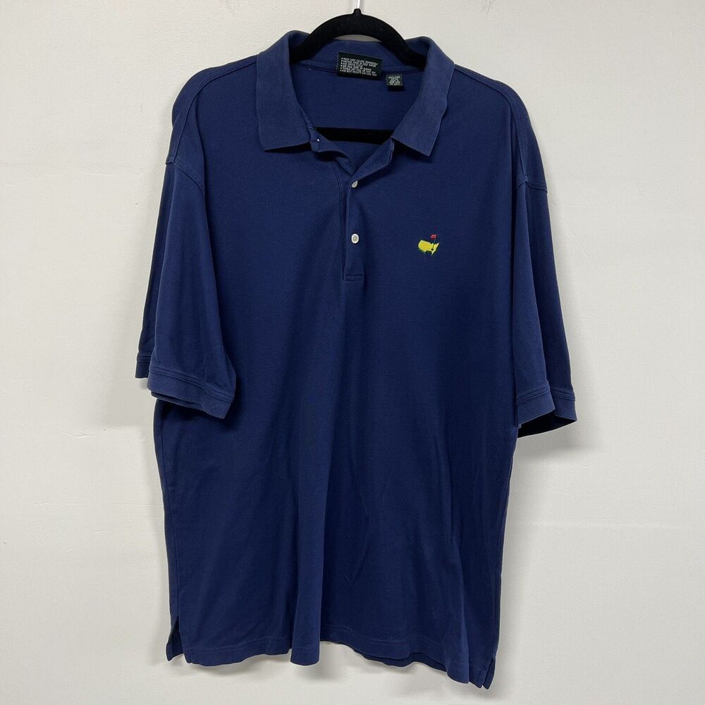 Masters Collection Polo Shirt Mens Large Blue Pima Cotton Augusta Golf Casual